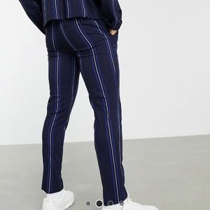 ASOS smart pants in navy pinstripe